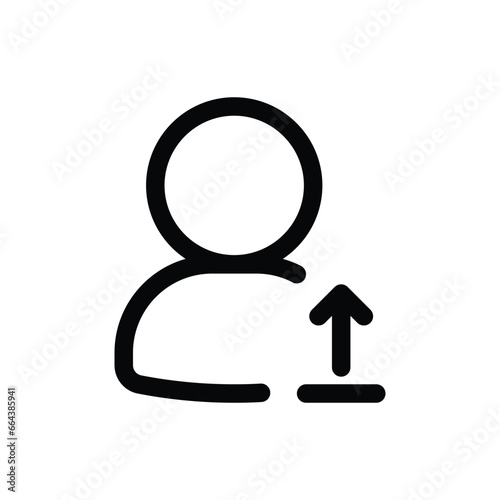 Upload User icon in trendy outline style isolated on white background. Upload User silhouette symbol for your website design, logo, app, UI. Vector illustration, EPS10.