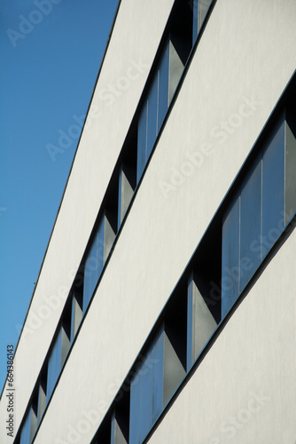 Modern facade with windows of a building