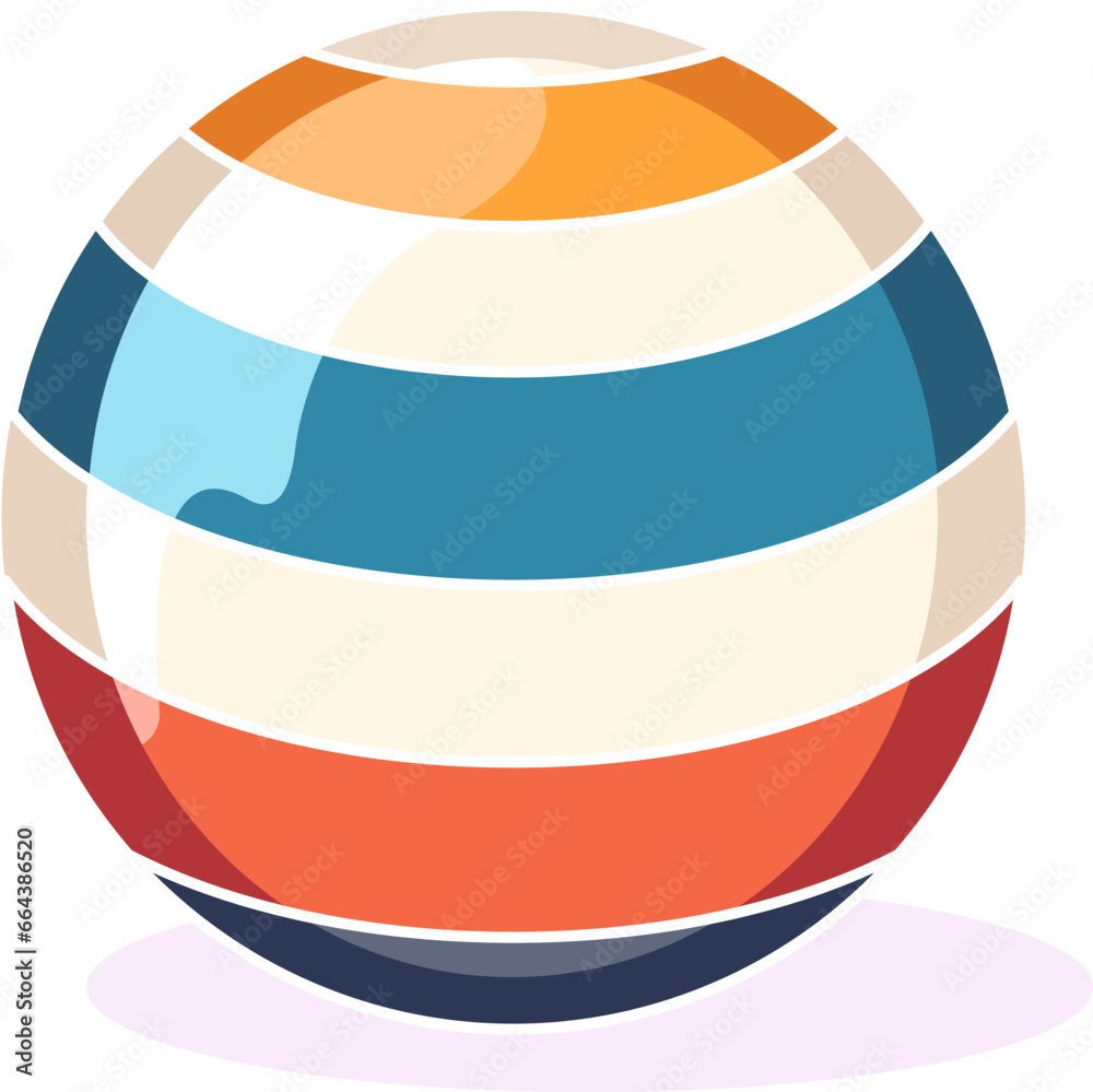 Beach Ball Vibrant Flat Picture. Perfect for different cards, textile, web sites, apps Beach Ball Vibrant Flat Picture. Perfect for different cards, textile, web sites, apps