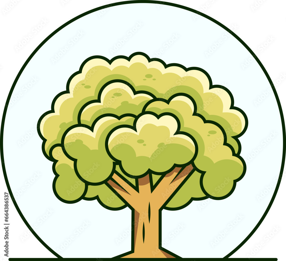 Tree Vivid Flat Image. Perfect for different cards, textile, web sites, apps Tree Vivid Flat Image. Perfect for different cards, textile, web sites, apps