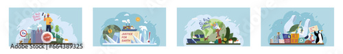 Climate change. Save the planet. Vector illustration Earth pollution negatively impacts ecosystems and humhealth Celebrate World Environment Day by advocating for positive environmental changes