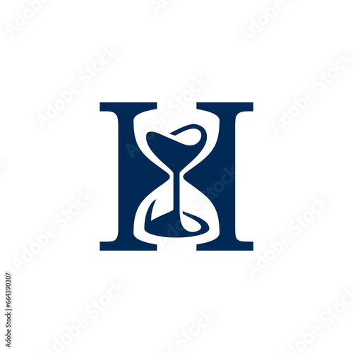 the logo consists of the letter H and hourglass monogram.