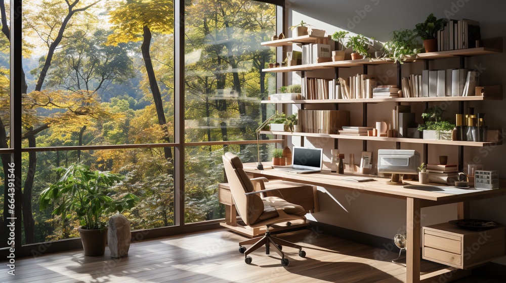 Minimalist home office with a standing desk Minimalist home office with a standing desk