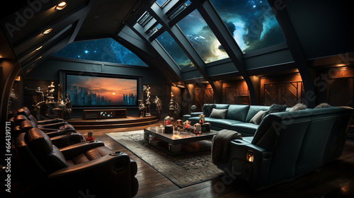 Modern and sleek home theater