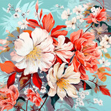 Seamless pattern floral flower wallpaper background