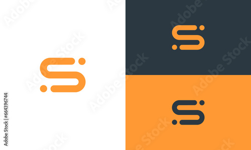 initials si logo design vector illustration photo