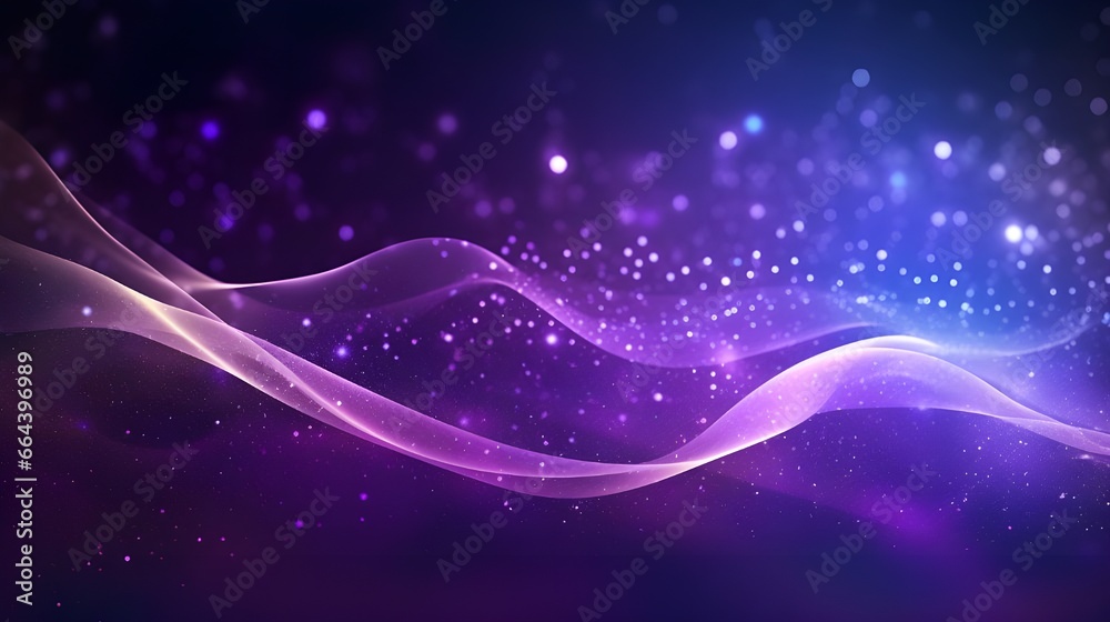 Fototapeta premium Purple wave particle background