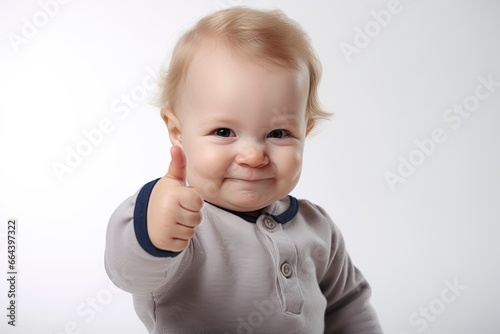 Child holding thumbs up.AI Generated