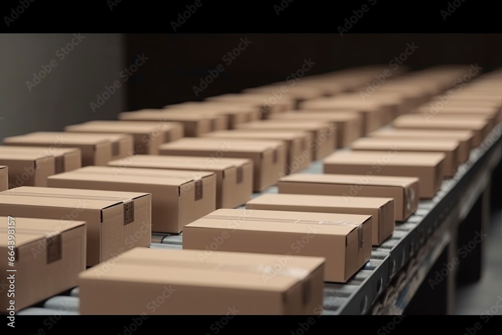 Fototapeta premium Package boxes.AI Generated 
