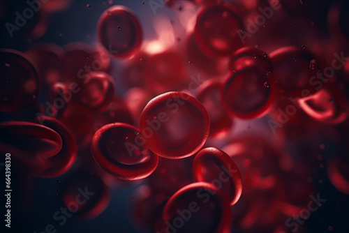 Explore the intricate beauty of red blood cells in stunning detail.AI Generated