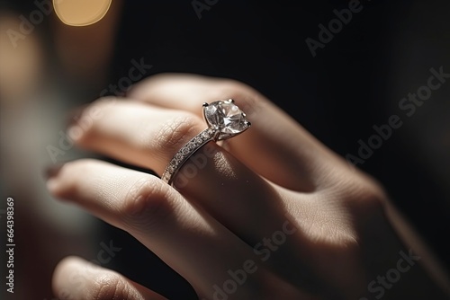 hand with diamond ring