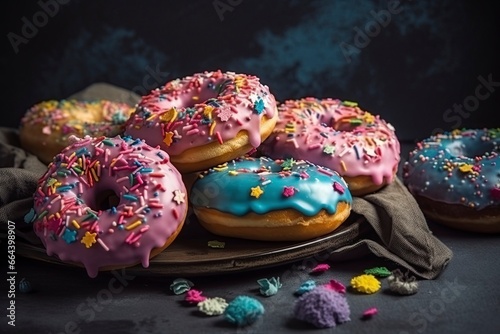 Tasty donuts .AI Generated photo