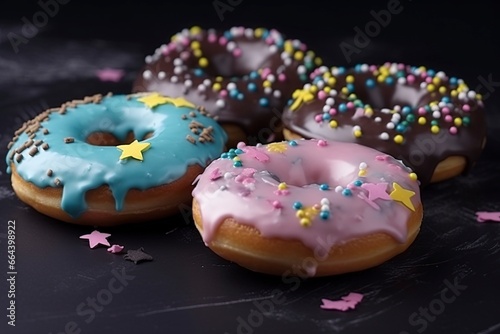 Tasty donuts .AI Generated photo