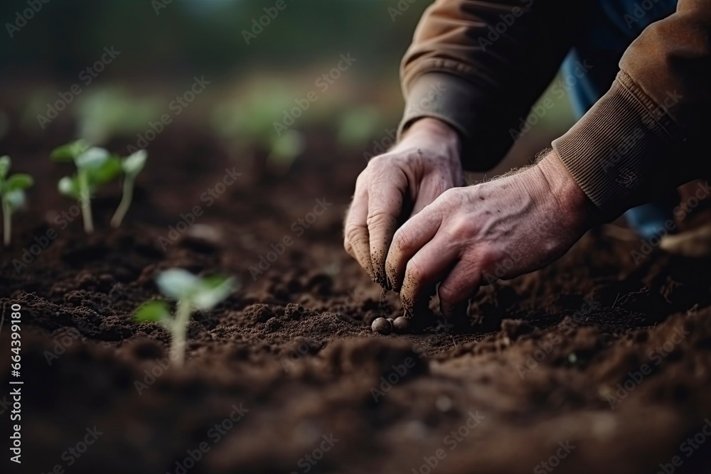Planting small plant.AI Generated Planting small plant.AI Generated