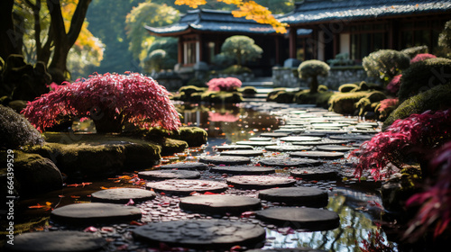 Serene and peaceful meditation garden
