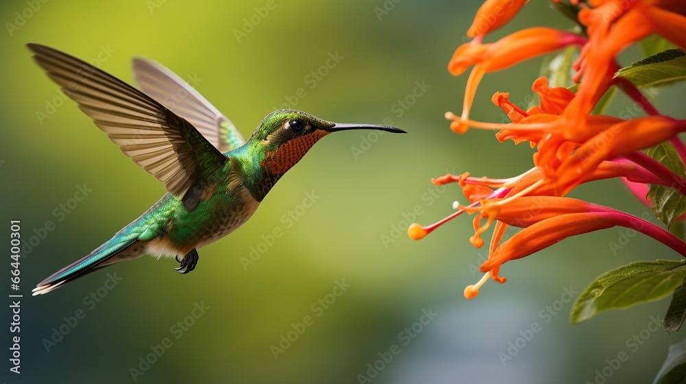 Wide-billed Hummingbird. background