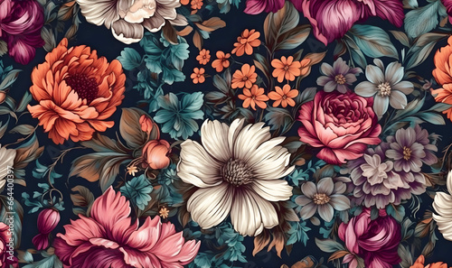 Vibrant floral bouquet vector style background. Generative ai