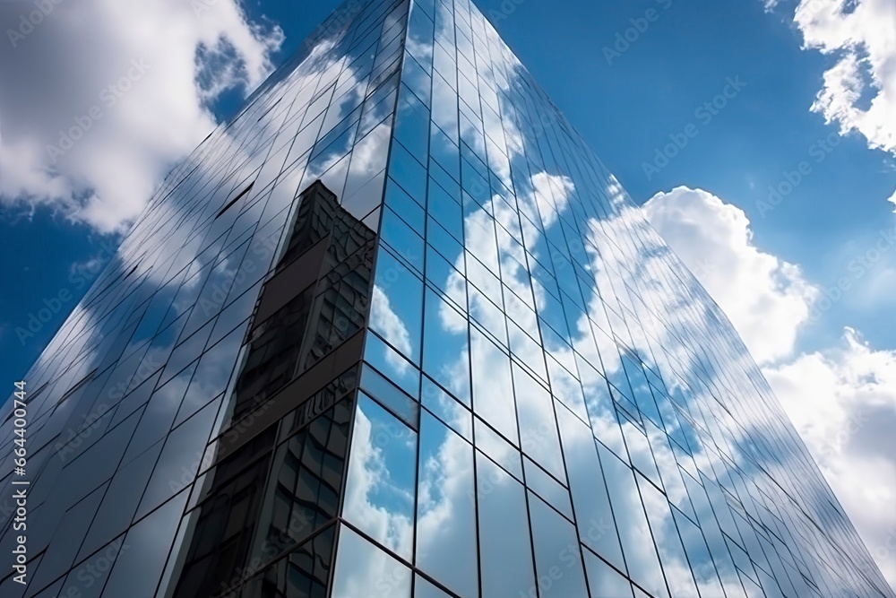 Fototapeta premium Beautiful skyscraper view from bellow.AI Generated
