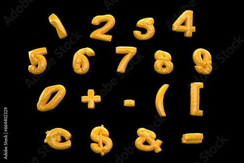 Inflatable Text Alphabet Numbers language. Balloon Text. Letters. Typeface. Words. Isolated. 3d Illustration.
