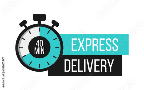 Express Delivery. Stopwatch. Online express delivery service, online order tracking. Vector illustration