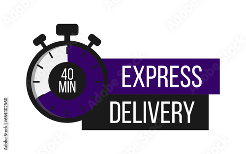 Express Delivery. Stopwatch. Online express delivery service, online order tracking. Vector illustration