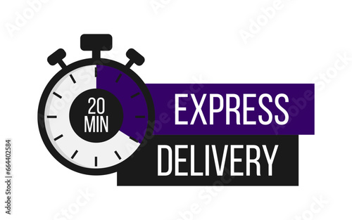 Express Delivery. Stopwatch. Online express delivery service, online order tracking. Vector illustration