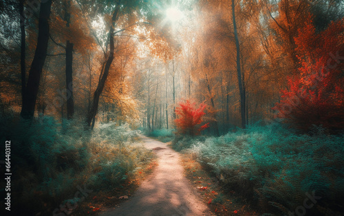 autumn forest in the fog © PaperToPixel