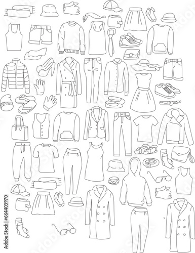 Women's Clothing. Set of women's clothing.