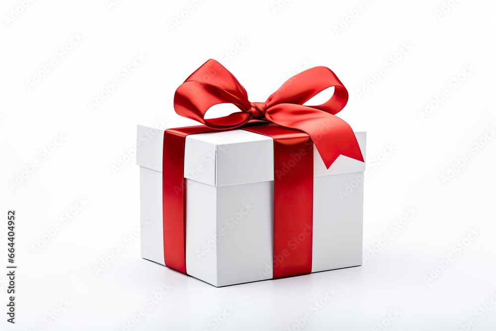 Gift box with red ribbon isolated on white background. Gift box with red ribbon isolated on white background.