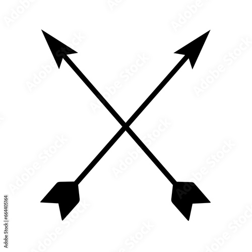 two crossed arrows on a white background