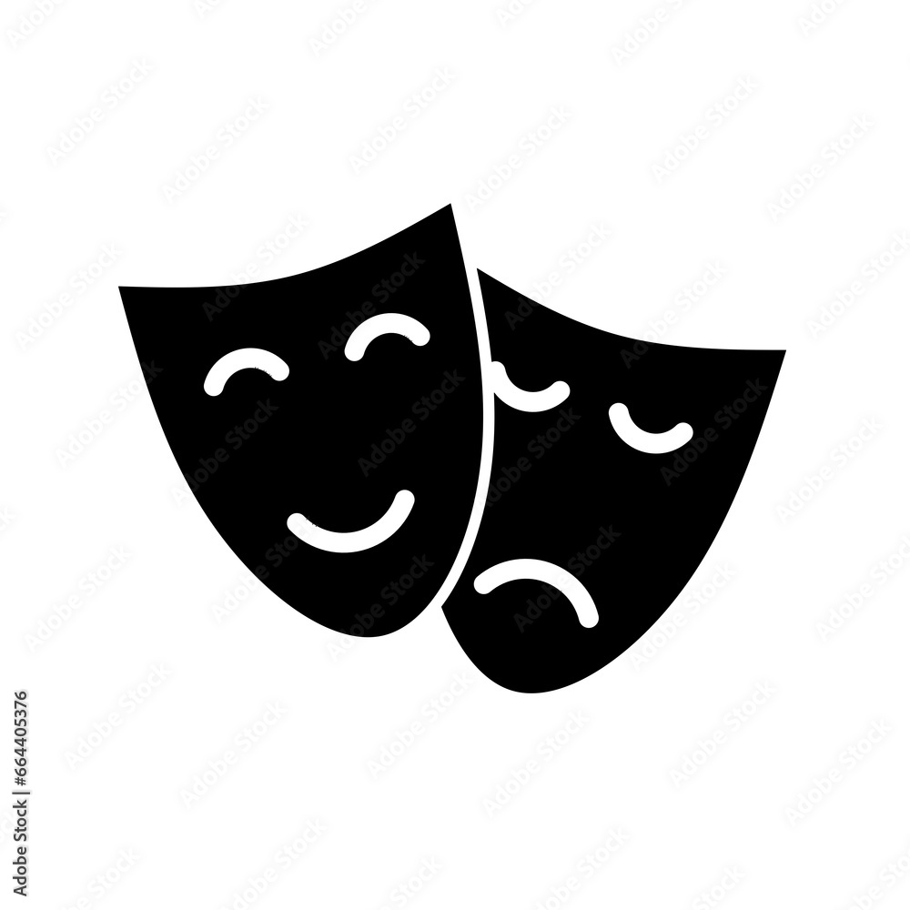 theater mask icon vector with flat design theater mask icon vector with flat design