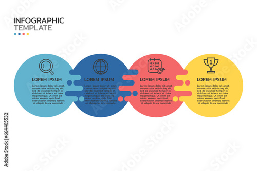 Business infographic. Vector Infographic label design template with icons and 4 options or steps.