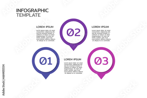 Business infographic. Vector Infographic label design template with number and 3 options or steps.