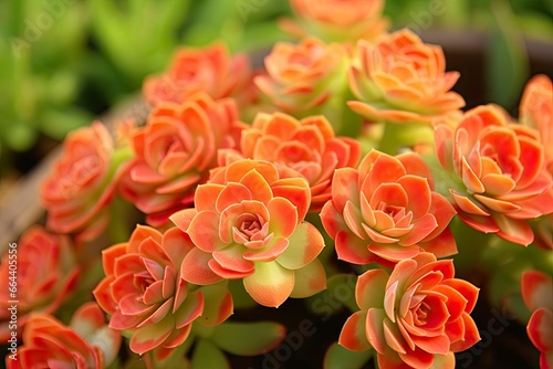 Houseleek Sempervivum in flowerpot.