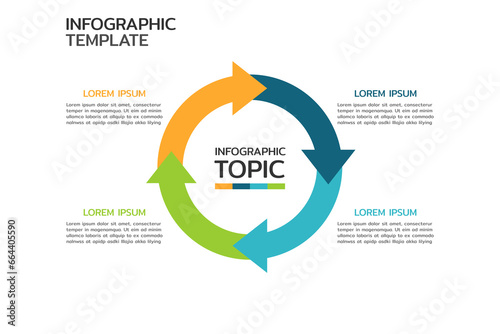 Business infographic. Vector Infographic Cycle design template with icons and 4 options or steps.