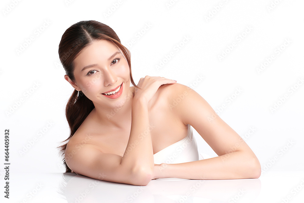 Beautiful young asian woman with clean fresh skin on white background, Face care, Facial treatment, Cosmetology, beauty and spa, Asian women portrait. Beautiful young asian woman with clean fresh skin on white background, Face care, Facial treatment, Cosmetology, beauty and spa, Asian women portrait.