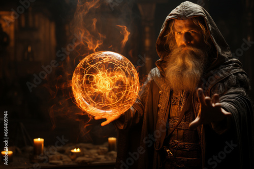A sorcerer conjuring a protective shield of light around a mystical realm, illustrating the love and creation of enchanted defenses, love and creation