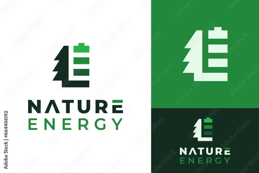 Simple Initial Letter L Tree with Battery Green Energy Storage Logo Design Branding Template Simple Initial Letter L Tree with Battery Green Energy Storage Logo Design Branding Template