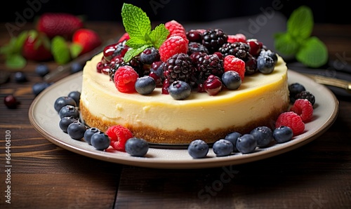 Lemon Cheesecake with Fresh Berries.
