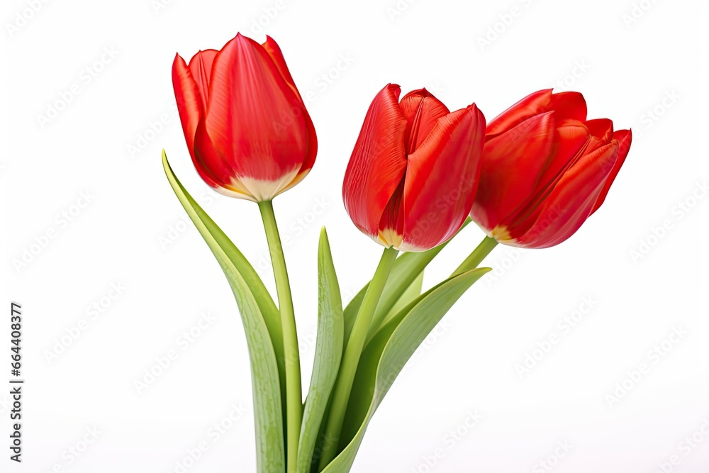 Red tulips isolated on white background. Red tulips isolated on white background.
