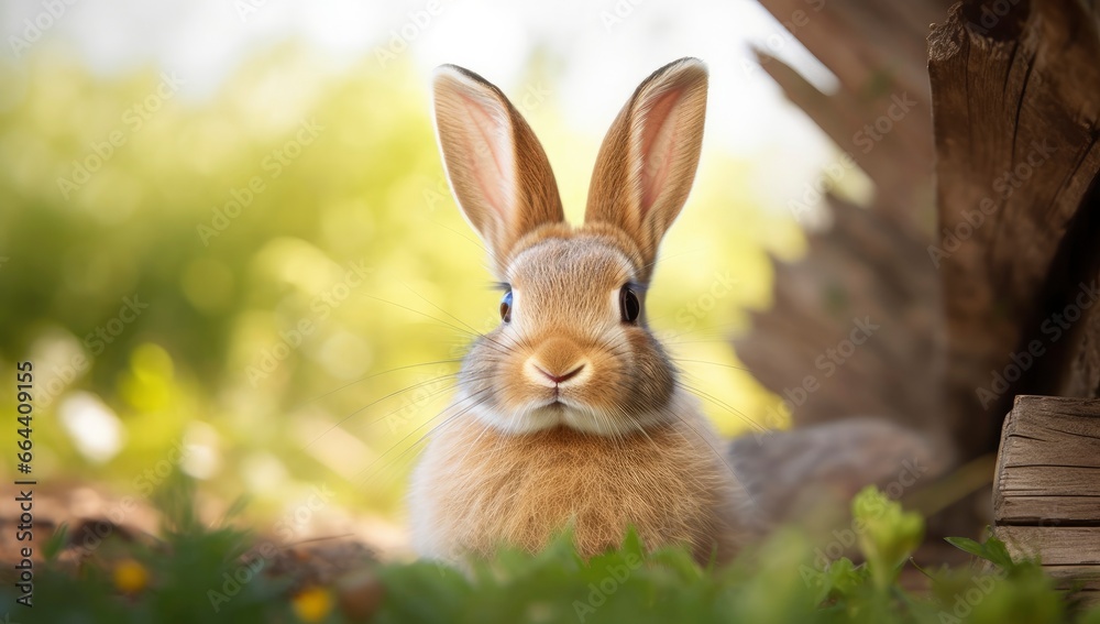 Easter Bunny with beautiful Spring Nature. Easter Bunny with beautiful Spring Nature.