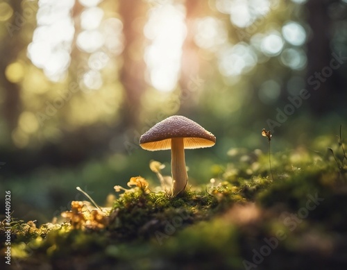 Small Mushroom on Mossy Ground