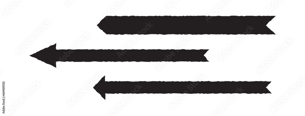Straight long arrow. Black roughen straight long arrows vector isolated illustration Straight long arrow. Black roughen straight long arrows vector isolated illustration