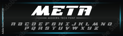 META special and original font letter design. modern tech vector logo typeface for company.