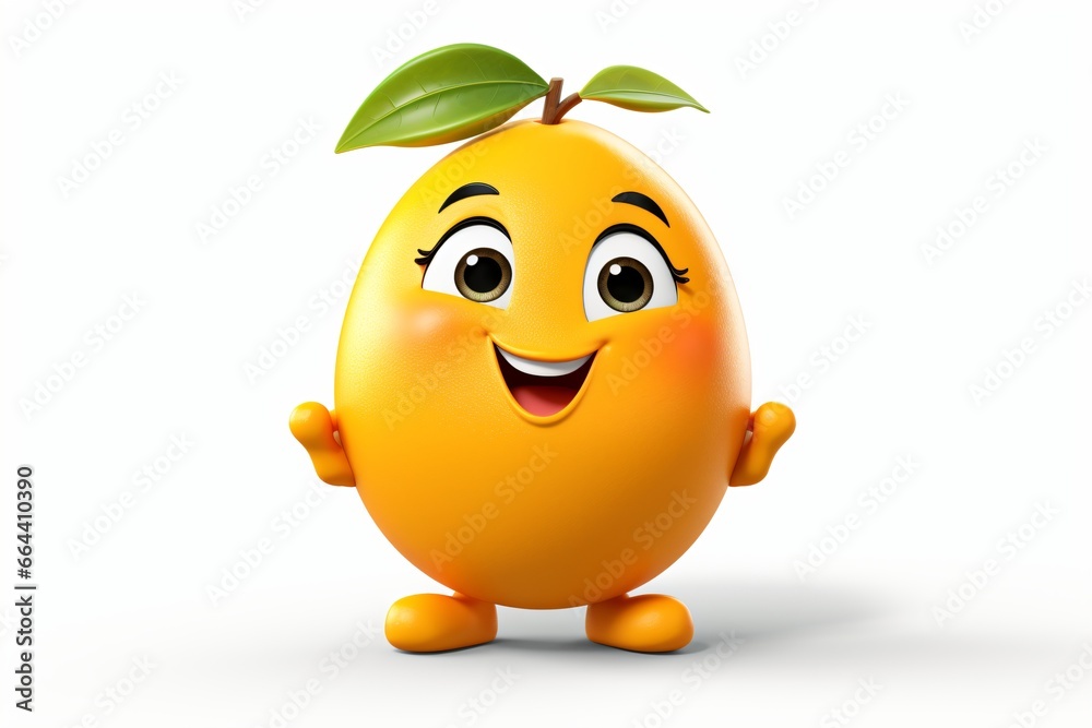 Mango cartoon character isolated on a white background