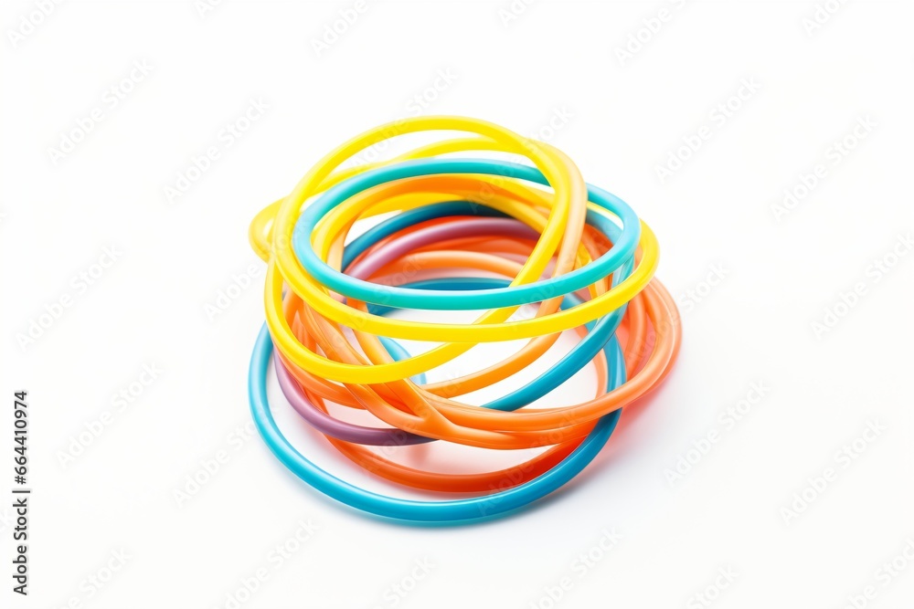 Rubber bands isolated on a white background Rubber bands isolated on a white background
