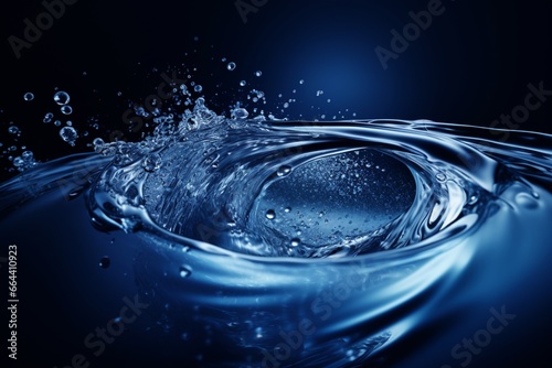 Water splash in a circle blue colors banners