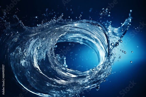 Water splash in a circle blue colors banners