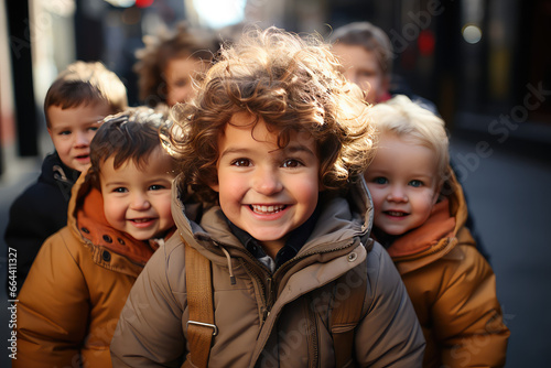 Group of kids outside, portrait