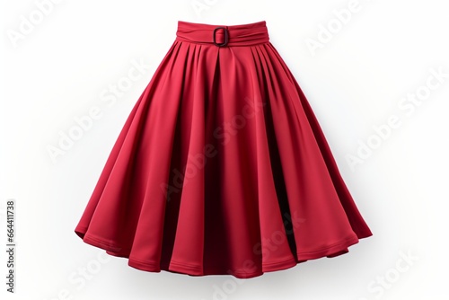 A red skirt isolated on a white background
